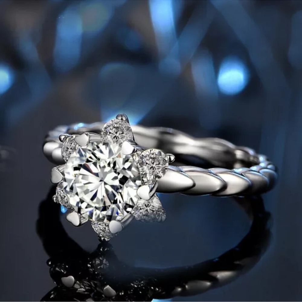 Elegant Cubic Zirconia 925 Silver Women Jewelry Wedding Gifts Rings